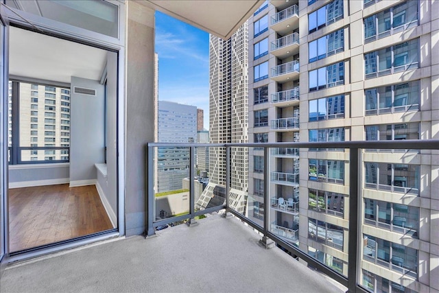 balcony with a city view