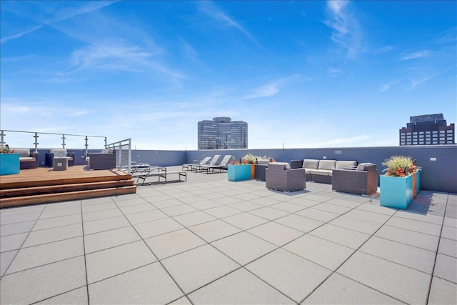 view of patio with an outdoor living space