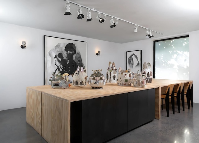 3845 S Winchester Ave, Chicago, IL 60609 - bar area featuring track lighting and finished concrete flooring
