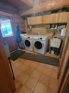 3526 E 2179th Rd, Ottawa, IL 61350 - laundry room featuring washer and dryer and cabinet space