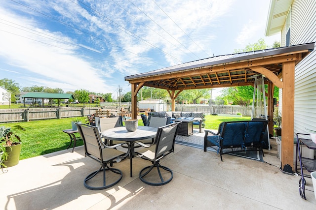 2124 Northwood Dr, Belvidere, IL 61008 - view of patio featuring outdoor lounge area, a gazebo, and outdoor dining space