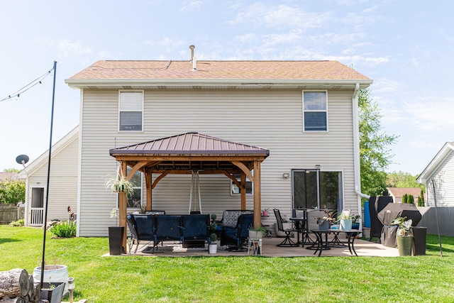 2124 Northwood Dr, Belvidere, IL 61008 - back of house featuring a gazebo, an outdoor hangout area, and a patio