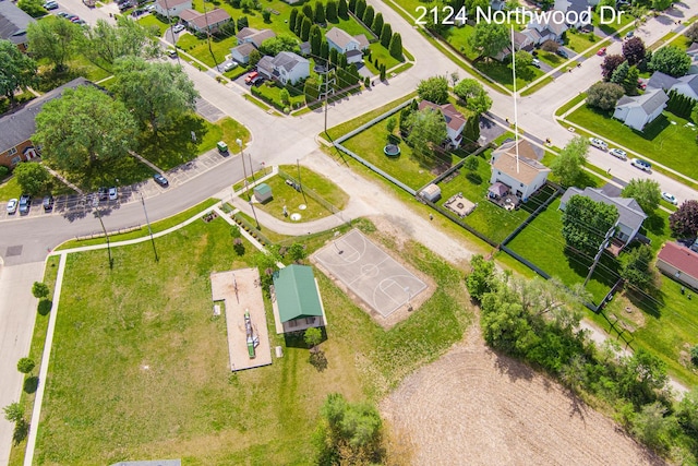 2124 Northwood Dr, Belvidere, IL 61008 - aerial perspective of suburban area with property parcel outlined