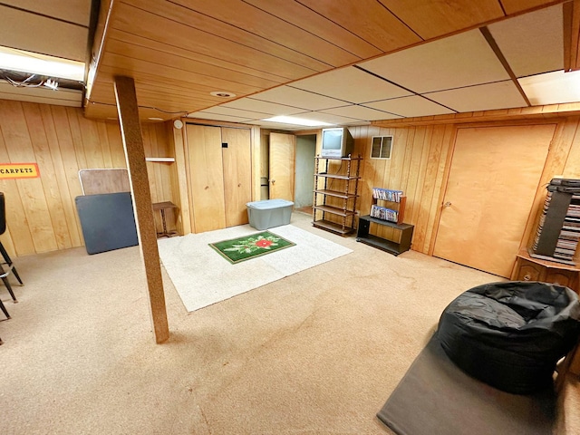 925 N Otter Creek Rd, Streator, IL 61364 - finished below grade area featuring carpet and wood walls
