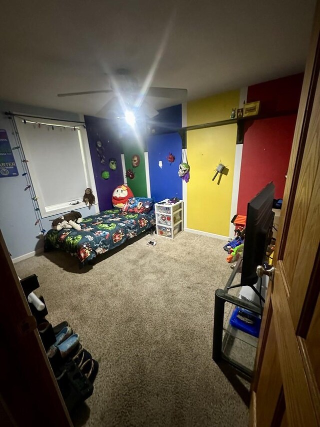 795 N Erie St, Braidwood, IL 60408 - carpeted bedroom with a ceiling fan and baseboards