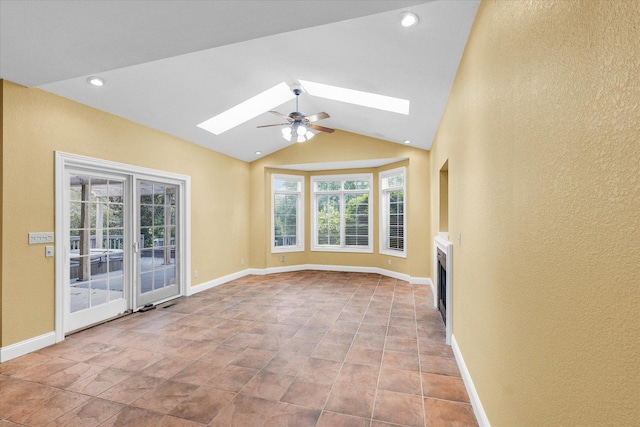 4410 Southford Trace Dr, Champaign, IL 61822 - unfurnished sunroom with a skylight and vaulted ceiling
