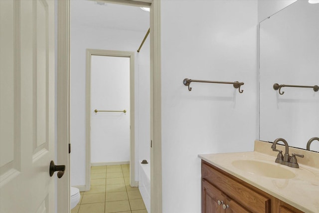 4410 Southford Trace Dr, Champaign, IL 61822 - bathroom with toilet, vanity, tile patterned floors, and a shower
