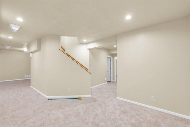 4410 Southford Trace Dr, Champaign, IL 61822 - finished basement featuring carpet, recessed lighting, baseboards, and stairway