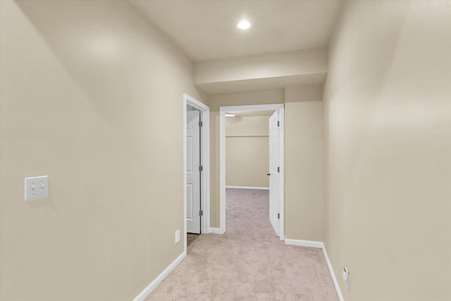 4410 Southford Trace Dr, Champaign, IL 61822 - hall featuring light carpet, baseboards, and recessed lighting