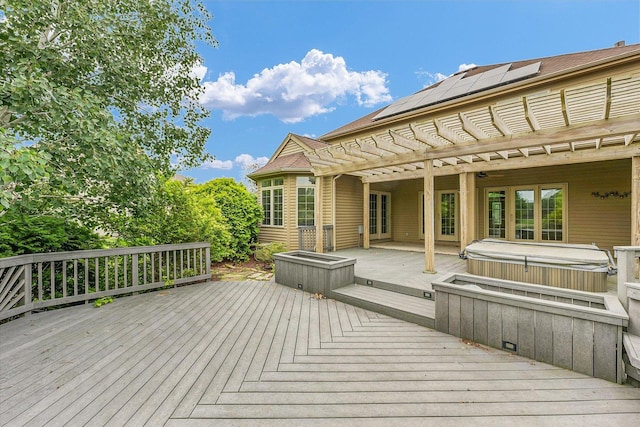 4410 Southford Trace Dr, Champaign, IL 61822 - wooden terrace with a hot tub and a pergola