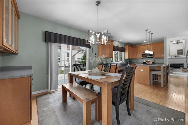 9 Laurel Valley Ct, Lake In The Hills, IL 60156 - dining area featuring light wood-style floors, recessed lighting, and a chandelier