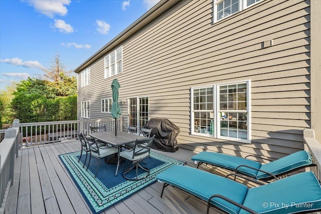 9 Laurel Valley Ct, Lake In The Hills, IL 60156 - wooden deck with outdoor dining area and area for grilling