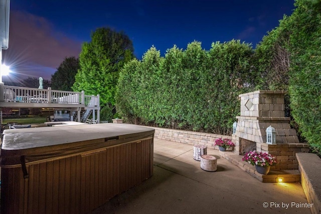 9 Laurel Valley Ct, Lake In The Hills, IL 60156 - view of patio / terrace with a hot tub and a wooden deck