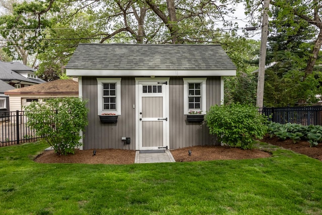 view of shed