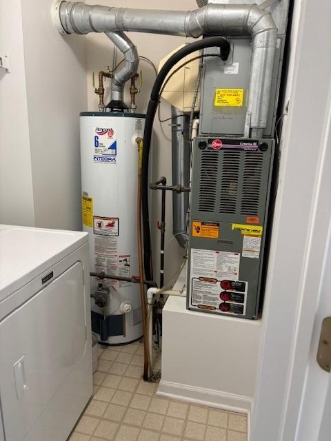 1286 N Red Oak Cir Unit 4, Round Lake Beach, IL 60073 - utility room with water heater and washer / clothes dryer