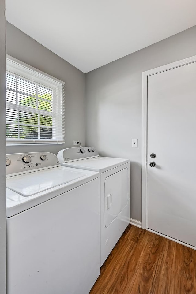 1400 Carleton Ave, Naperville, IL 60565 - washroom with washer and dryer and dark wood-type flooring