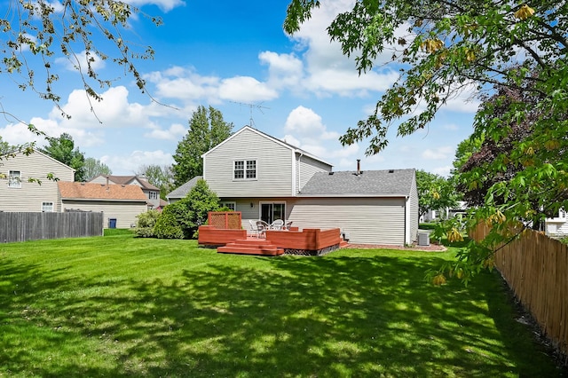1400 Carleton Ave, Naperville, IL 60565 - back of house featuring a wooden deck, a shingled roof, and cooling unit