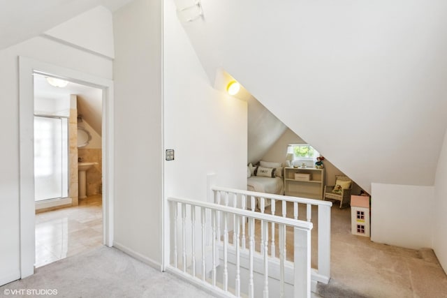 1022 Elmwood Ave, Evanston, IL 60202 - additional living space featuring carpet, lofted ceiling, and a sink