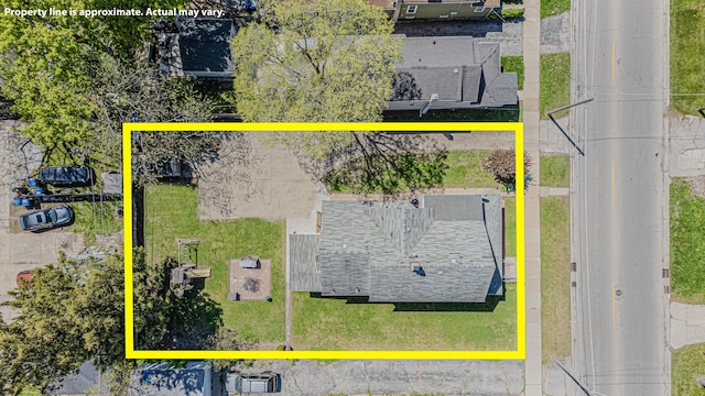 aerial view of property's location featuring property boundaries highlighted