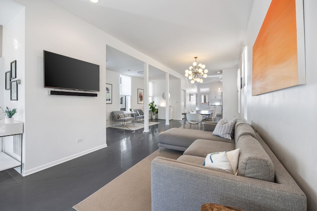 956 W 18th Pl, Chicago, IL 60608 - living room with a chandelier and baseboards