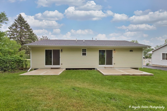 2505 S Harriet Ln, Holiday Hills, IL 60051 - rear view of house with a patio and a yard