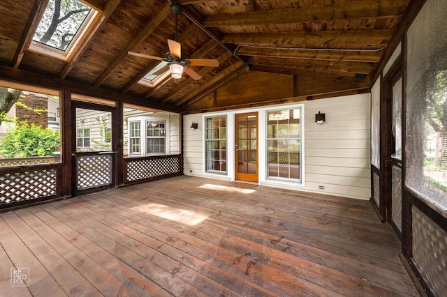 1532 Chat Ct, Naperville, IL 60565 - unfurnished sunroom with a skylight and ceiling fan