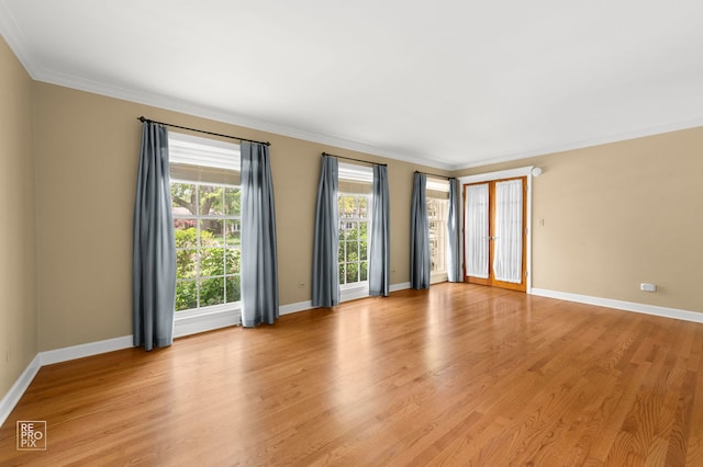 1532 Chat Ct, Naperville, IL 60565 - spare room with ornamental molding, baseboards, and light wood finished floors