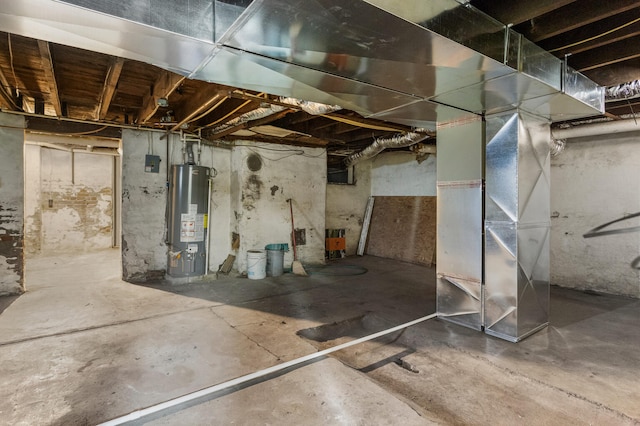 201 E Court St, Paris, IL 61944 - unfinished basement with gas water heater and heating unit