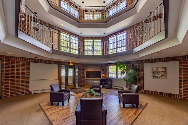 540 Biesterfield Rd Unit 104A, Elk Grove Village, IL 60007 - community lobby with a towering ceiling and brick wall