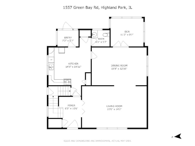 1557 Green Bay Rd, Highland Park, IL 60035 - floor plan / room layout