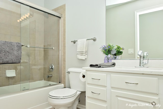 390 W Mahogany Ct Unit 301, Palatine, IL 60067 - full bathroom featuring toilet, shower / bath combination with glass door, and vanity