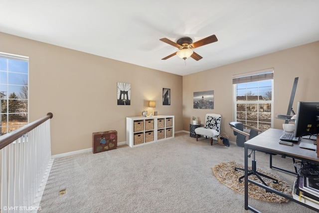 15130 Laurel Ln, Lockport, IL 60441 - carpeted office with a ceiling fan and baseboards