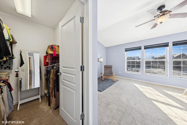 15130 Laurel Ln, Lockport, IL 60441 - spacious closet with lofted ceiling, carpet floors, and ceiling fan
