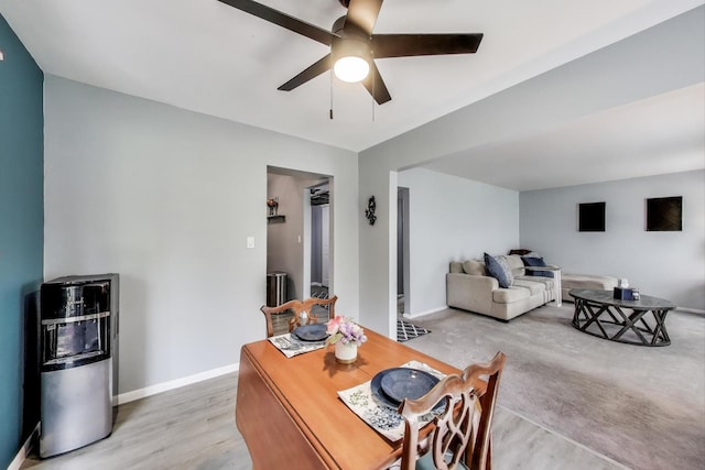 501 Coventry Ln Unit 3, Crystal Lake, IL 60014 - living area with a ceiling fan, light wood-style flooring, and baseboards