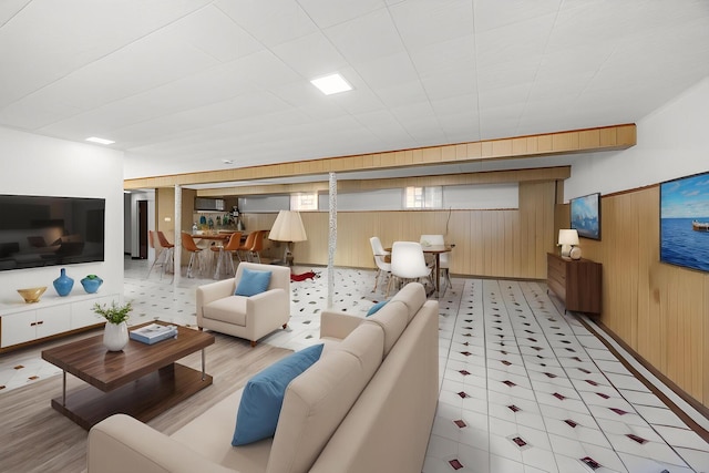4316 N Sayre Ave, Norridge, IL 60706 - living area featuring wooden walls