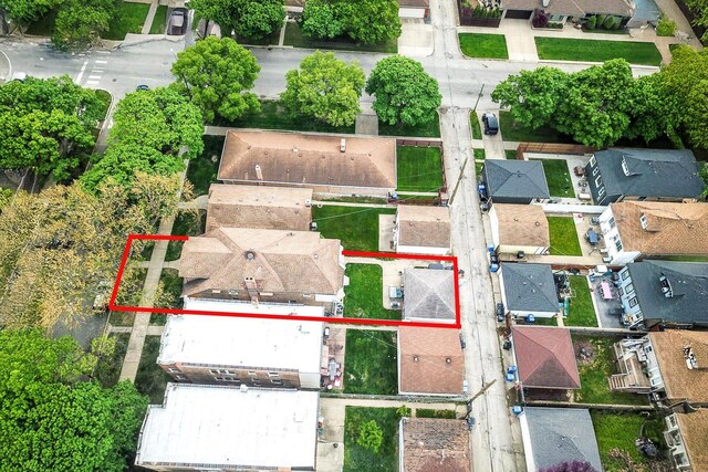 4510 N Menard Ave, Chicago, IL 60630 - aerial view of property and surrounding area with property boundaries highlighted