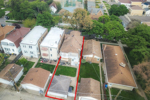 4510 N Menard Ave, Chicago, IL 60630 - aerial view of residential area with property boundaries highlighted