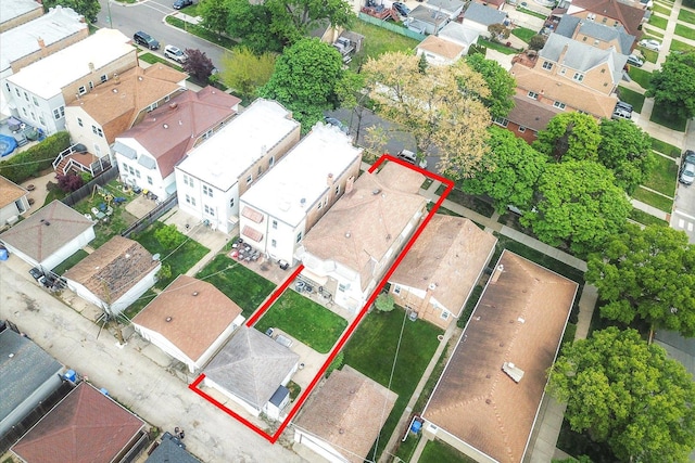 4510 N Menard Ave, Chicago, IL 60630 - aerial view of residential area with property boundaries highlighted