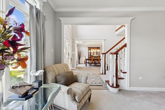 4276 Colton Cir, Naperville, IL 60564 - living area featuring crown molding and baseboards