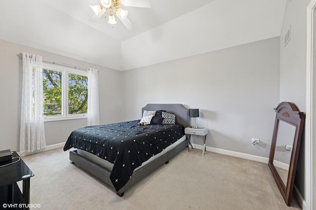 4276 Colton Cir, Naperville, IL 60564 - bedroom with carpet floors, baseboards, a ceiling fan, and vaulted ceiling