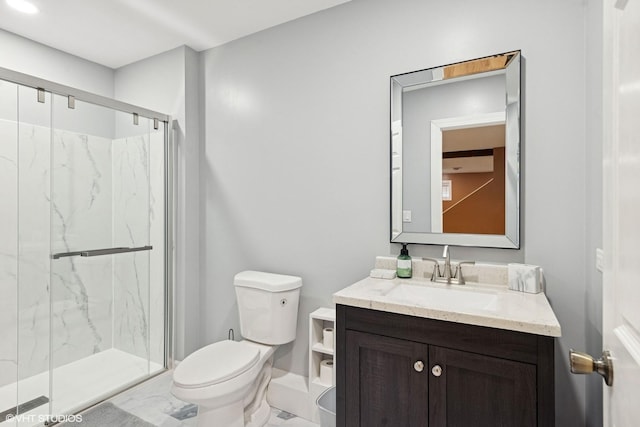 4276 Colton Cir, Naperville, IL 60564 - full bathroom featuring a marble finish shower, toilet, vanity, and marble finish flooring