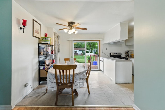 1724 Sycamore Ave, Hanover Park, IL 60133 - dining space featuring a ceiling fan and baseboards
