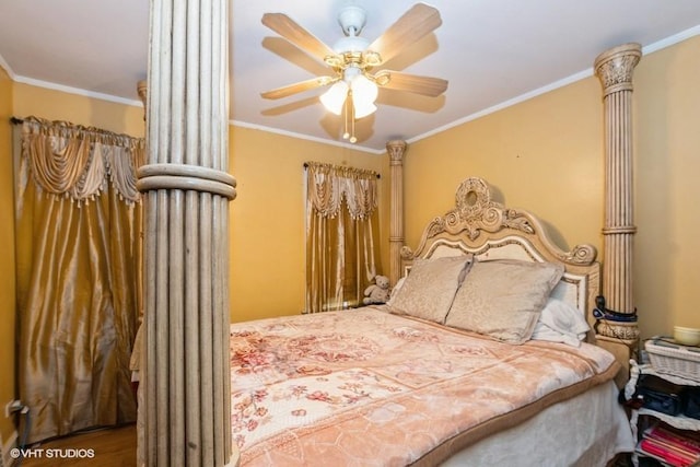 9230 S Saint Louis Ave, Evergreen Park, IL 60805 - bedroom with ornamental molding and a ceiling fan