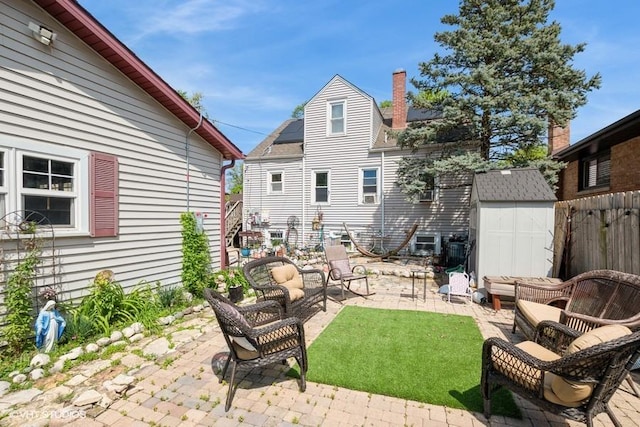 9230 S Saint Louis Ave, Evergreen Park, IL 60805 - view of yard featuring a patio, a shed, an outdoor structure, and an outdoor hangout area