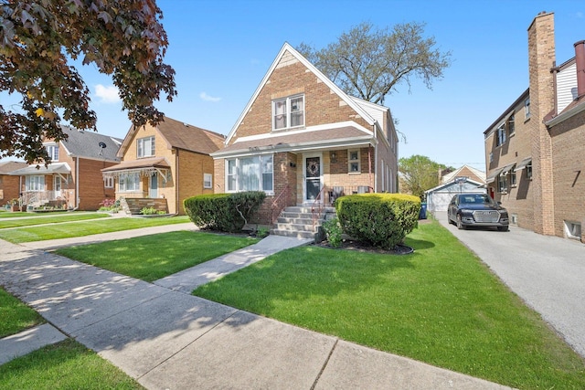 9656 S Utica Ave, Evergreen Park, IL 60805 - view of front of house featuring brick siding and a front lawn