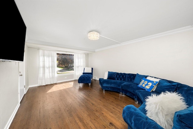 9656 S Utica Ave, Evergreen Park, IL 60805 - living area featuring crown molding, wood finished floors, and baseboards