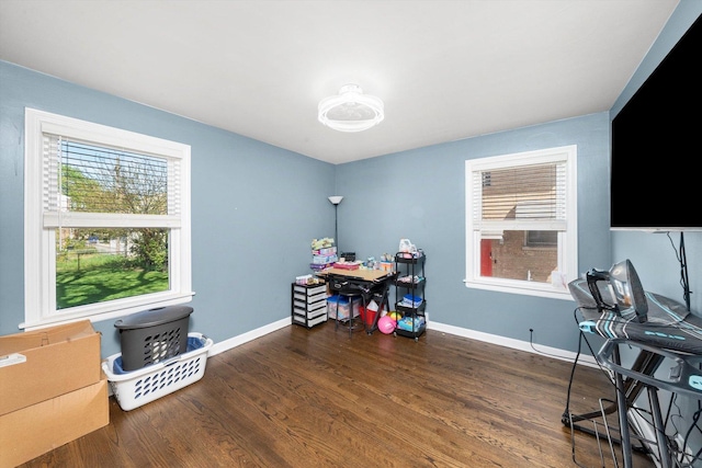 9656 S Utica Ave, Evergreen Park, IL 60805 - office area featuring baseboards and wood finished floors