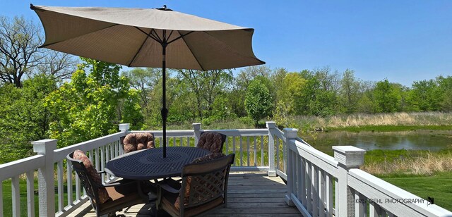 1400 Colchester Ln, Aurora, IL 60505 - wooden deck with a water view