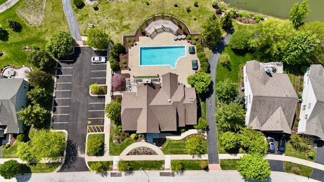 1400 Colchester Ln, Aurora, IL 60505 - bird's eye view of a pool area
