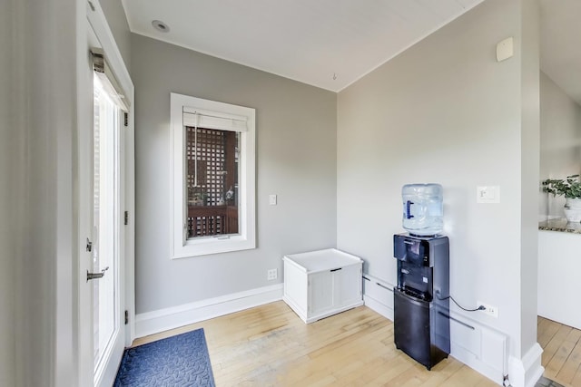 6167 N Naper Ave, Chicago, IL 60631 - interior space featuring light wood-type flooring, lofted ceiling, and baseboards